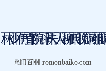 林少伊直院母夫人柳氏挽词组词是什么意思的图片